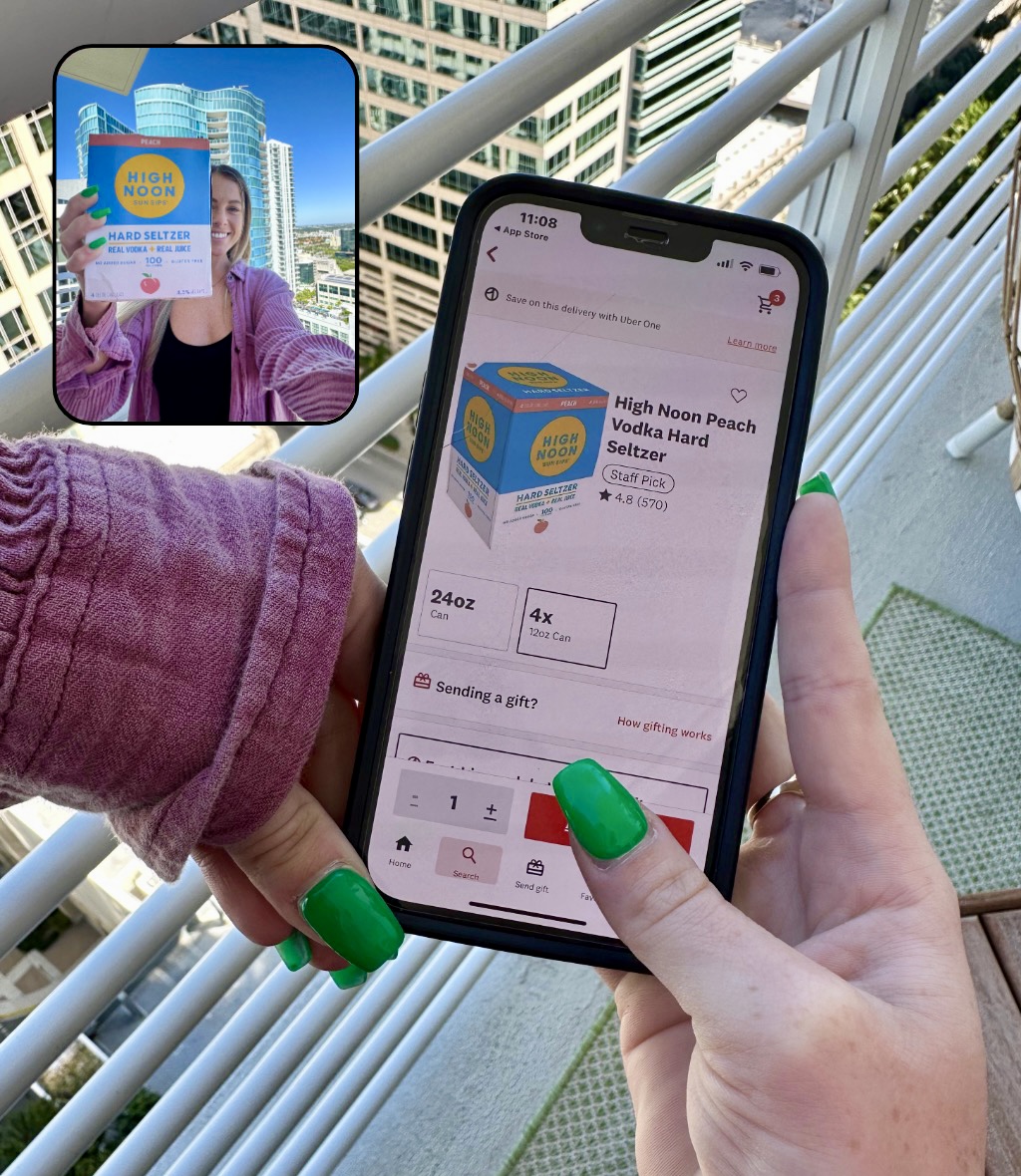 Snapchat x Drizly ad creative showing the Drizly app